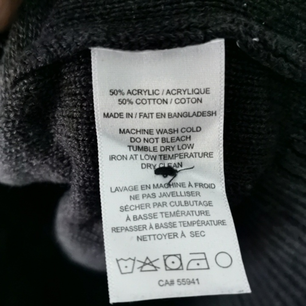 Mens KOLBY gray knit pullover hoodie henley preppy sweater/pockets. Size Large - Picture 7 of 8